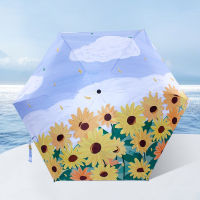 Mini Womens Umbrella Light Sun Rain Portable Pocket Anti-UV Umbrella Women European And American Oil Painting Umbrella