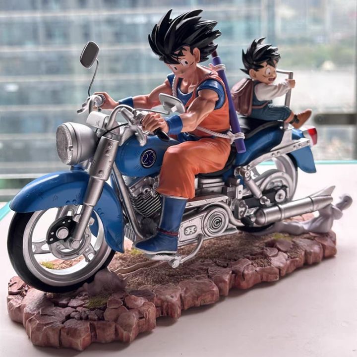 zzooi-15cm-dragon-ball-action-figure-gk-motorcycle-son-goku-and-son-gohan-figure-pvc-haulage-motor-father-and-son-collection-model-toy