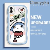 Chenyyka เคสสำหรับ Samsung A04 A04E เคสการ์ตูนน่ารักลายฉลามใหม่มาการองคอลอเคสมือถือกันกระแทกแบบใสแบบนิ่มเคสโปร่งใสลายรูปซิลิกาเจลสำหรับป้องกัน