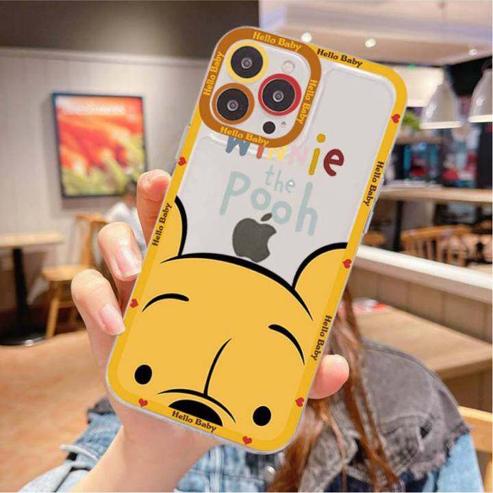 สินค้าใหม่ในสต็อก-diseny-winnie-the-pooh-เคสโทรศัพท์สำหรับ-iphone-11-12-13-mini-pro-max-14-pro-max-case-shell