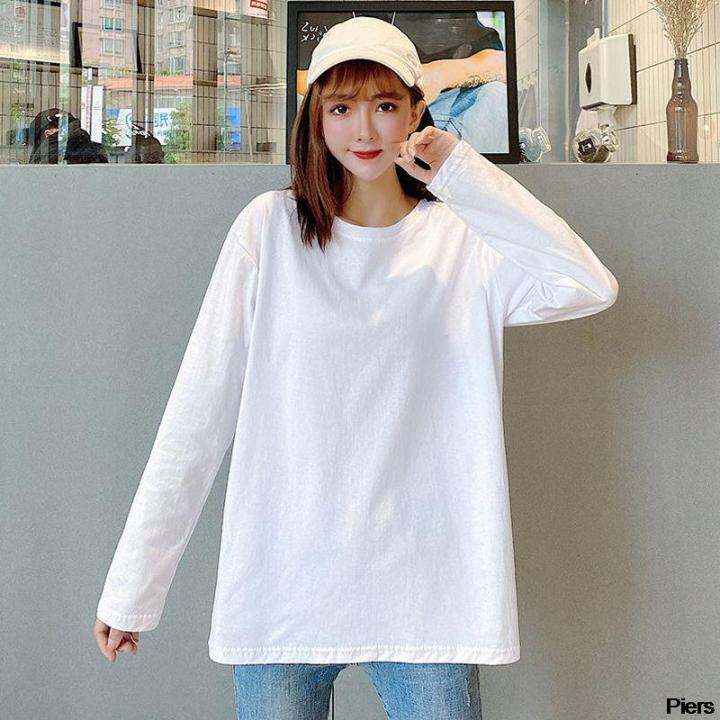 2021-multiple-colour-new-autumn-women-loose-korean-solid-color-ins-style-long-sleeve-o-neck-woman-t-shirt