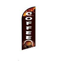 Coffee Flags For Businesses Advertising Signs Swooper Banner Poly Knit (Hardware Not Included) Workshop Car Wash Personal Flying