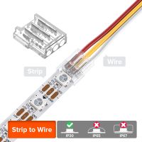 WS2812B WS2811 Transparent Solderless Cover Connector 12 pcs with 15 cm Wire WS2815 FCOB CCT RGB 5050 RGBW RGBCCT SMD LED Strip Watering Systems Garde