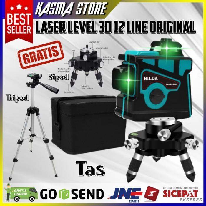 LASER LEVEL MESIN SELF LEVELING 12 LINE LASER 3D HIGHPRECISION HILDA