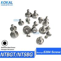 10pcs 608/626/625/624/684/683 External Thread Bearing  M6 Screw  Stainless Steel Bearing  Rolling shaft Wheel NTBG22-8 NTSBG16-5 Axles  Bearings Seals