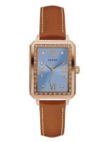 นาฬิกาข้อมือผู้หญิง W0841L2 GUESS Tribecca Crystal Blue Dial Brown Leather Strap Ladies Watch W0841L