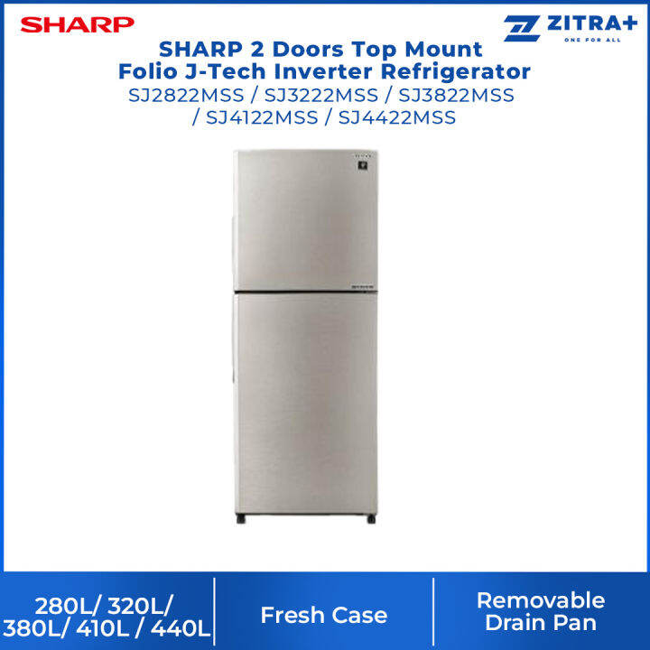 SHARP 280L/320L/380L/410L/440L 2 Doors Top Mount Folio J-Tech Inverter ...