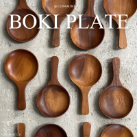 Boki Plate จานไม้ สไตล์เกาหลี จานรองไม้ จานไม้ด้ามจับ จานไม้ จานด้ามจับ ถาดไม้ด้ามจับ ถาดไม้ พร็อพถ่ายรูป พร้อมส่ง