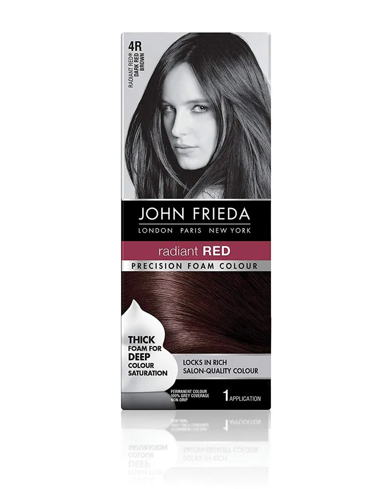 Thuốc nhuộm dạng bọt John Frieda Precision Foam Colour 4R Dark Red Brown màu nâu đỏ sẫm Thuốc nhuộm dạng bọt John Frieda Precision Foam Colour 4R Dark Red Brown màu nâu đỏ sẫm