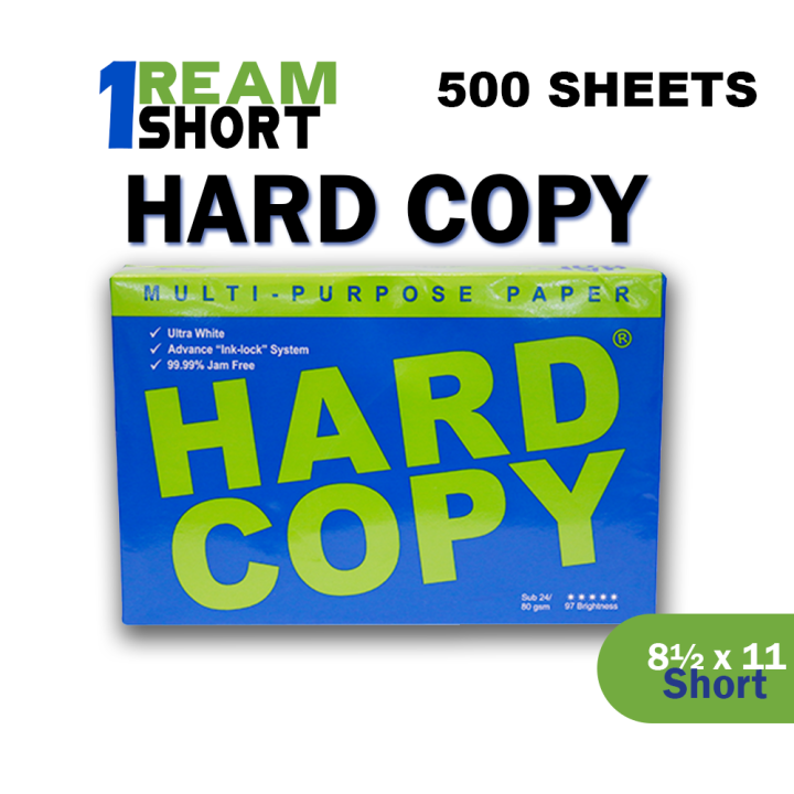Hard Copy Bond Paper Short 80gsm 500 Sheets Lazada Ph 2673