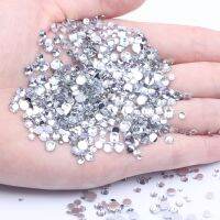 Crystal 500/1000Pcs 2-6Mm Resin Rhinestones Round Flatback Non Hot Fix Diamonds Appliques For Craft Fabric Wedding Dresses