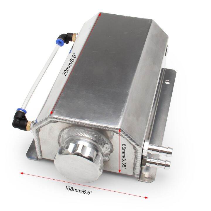 Universal 2L Coolant Radiator Overflow Recovery Water Tank Aluminum JDM
