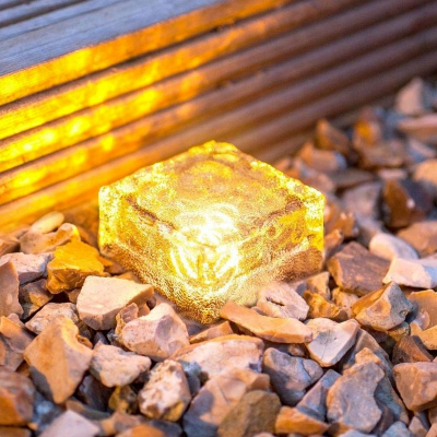 Outdoor Led Solar Light Brick Ice Road Path Lighting LED Courtyard Table Lamp Stair Lawn Christmas Lamp Solar Underground Lamp