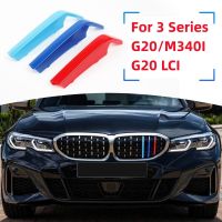 For BMW 3 Series G20 LCI M340i 2019-2023 Car 3D M Styling Front Grille Trim Bumper Cover Strips Stickers External Decoration