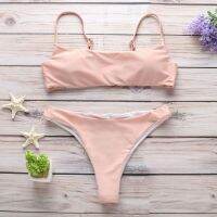 【CW】New Solid Bikini Set Women Swimming Suit Fashion Swimsuit Two-Piece Swimwear Bathing Suit Female Biquini XL Sets