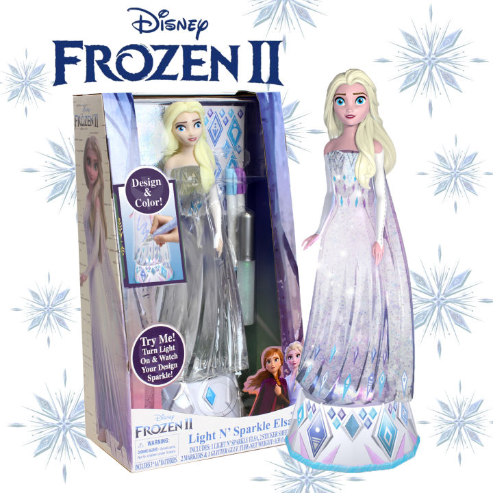 นำเข้า-พร้อมส่ง-ตุ๊กตา-elsa-ตั้งโชว์-มีไฟ-disney-frozen-2-light-and-sparkle-ราคา-1-450-บาท