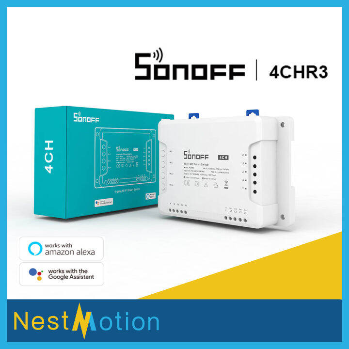 Sonoff 4CH R2 R3 ITEAD 4 Channel Din Rail Mounting WiFI Switch Wireless