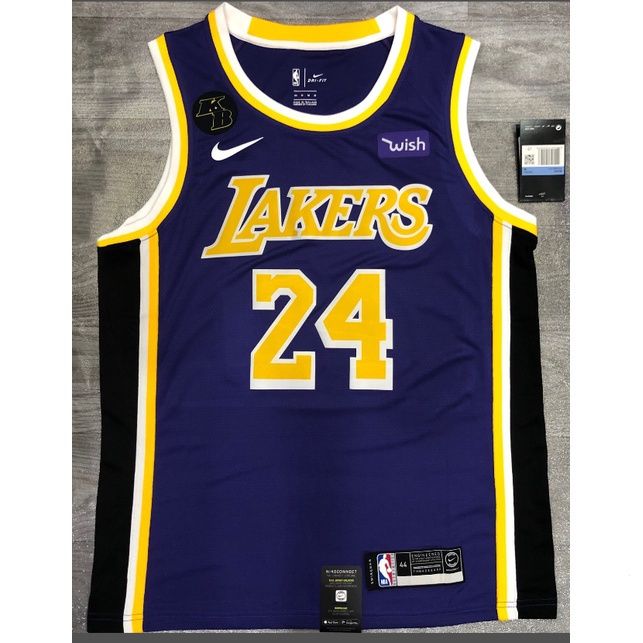 เสื้อกีฬาบาสเก็ตบอล-แขนสั้น-ลายทีม-los-angeles-lakers-jersey-24-kobe-bryant-2023-nba-สีดํา-2021