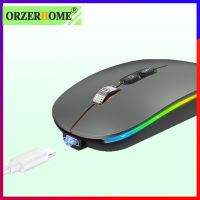 ORZERHOME Wireless Gamer Mouse Gaming One-Click Desktop Mice เกมตามหลักสรีรศาสตร์ PC Bluetooth ชาร์จ Dual Mode เมาส์พกพา