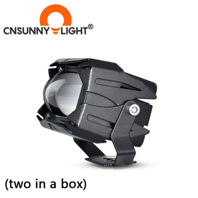 CNSUNNYLIGHT คู่สีรถจักรยานยนต์ LED ไฟหน้าโปรเจคเตอร์เลนส์ 8000LM มอเตอร์ไซด์ขับรถสปอตไลท์ Moto Spot Light หมอก DRL โคมไฟ