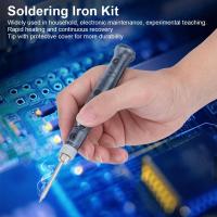 TS100 Electric Soldering Iron Pen Kit 8W 5V Temperature Adjustable With Tin Soder Wire Curved Plier Small Tin Coil Repair Tools