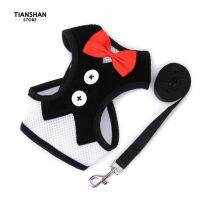 Bowtie Gentleman Suit Tuxedo Harness Vest with Leash