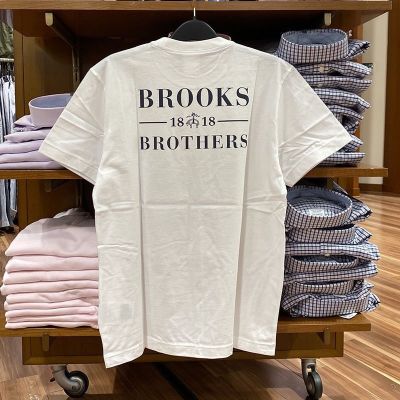 Brooks Brooks Brooks เสื้อยืดผู้ชายแขนสั้นทรงหลวมลำลองฤดูร้อนเข้าได้กับทุกชุด