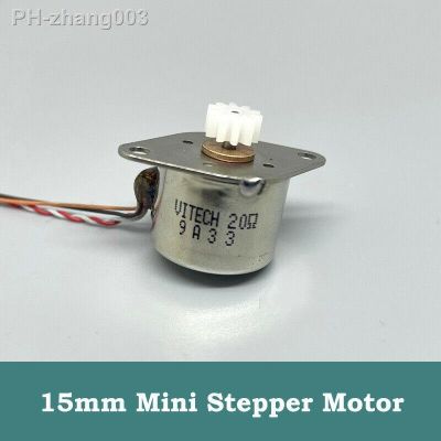 VITECH 20Ohms Micro 15MM Stepper Motor Mini 2-Phase 4-Wire Stepping Motor with Cable plastic 10 teeth Gear Digital Camera