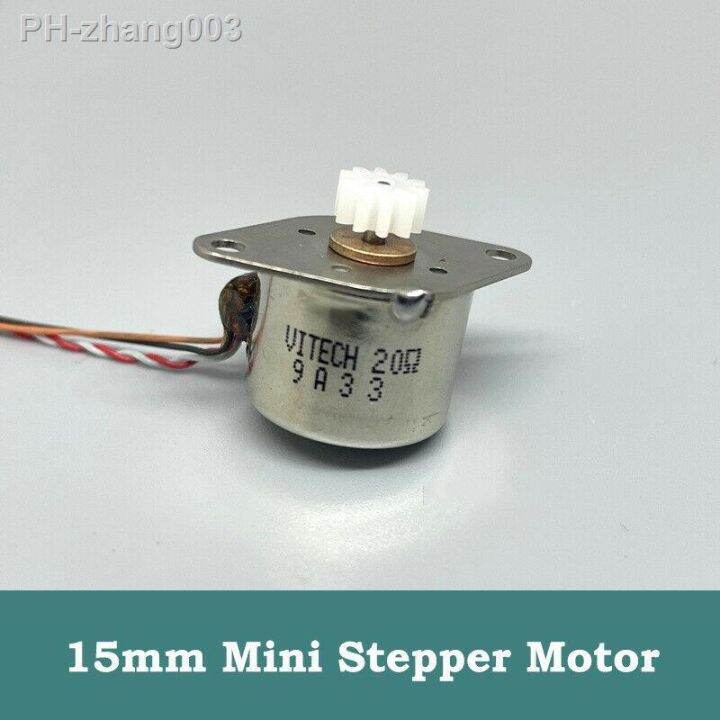 vitech-20ohms-micro-15mm-stepper-motor-mini-2-phase-4-wire-stepping-motor-with-cable-plastic-10-teeth-gear-digital-camera