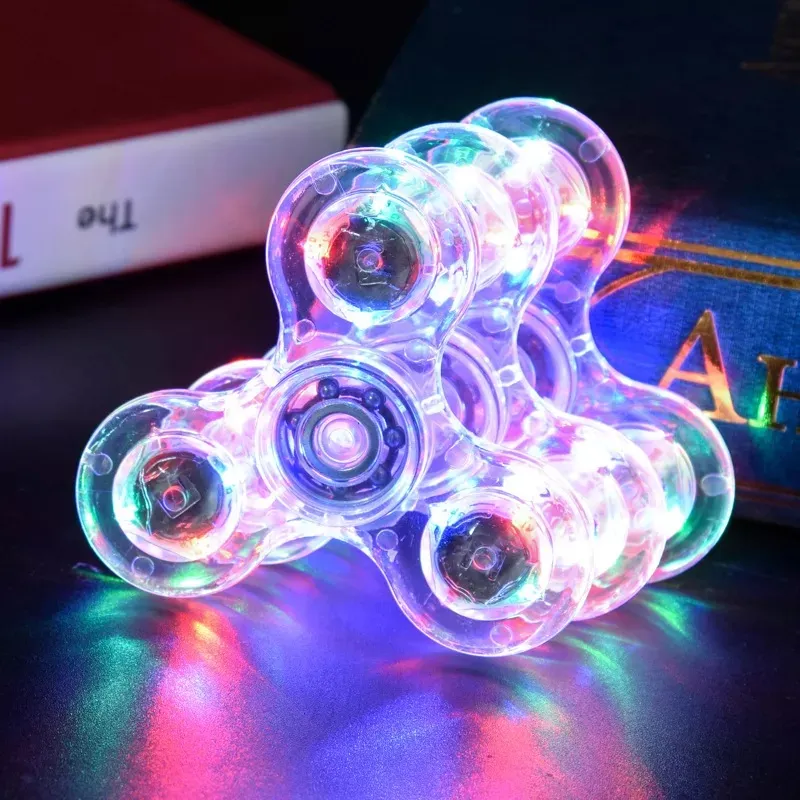 Luminous Fidget Spinner LED Light Hand Spinner Transparent Glow