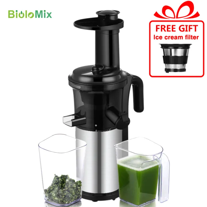 BioloMix 200W 40RPM Stainless Steel Masticating Slow Auger Juicer Fruit