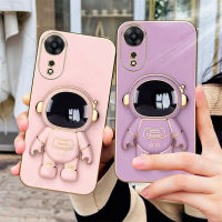 เคสมือจับสำหรับโทรศัพท์มือถือนักบินอวกาศสำหรับ A78 OPPO หรูหรา4G เคส TPU นุ่มโลหะด้วยไฟฟ้า + ขายึด