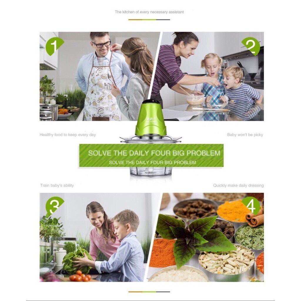 Electric Meat Mincer Chopper Food Processor Hand Blender Mixer Meat Grinder