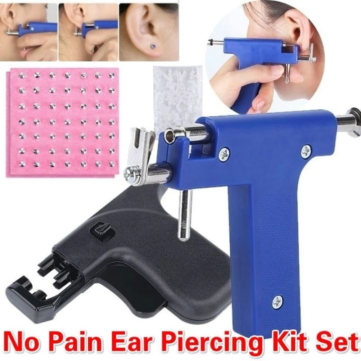 98pcs Ear Piercing Set Ear Piercing Tool Set Ear Studs Steel Ear Nose Navel  Body Piercing Gun Unit for Man Woman