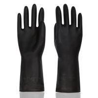 1 Pair Black Gloves Home Washing Cleaning Gloves Garden Kitchen Dish Fingers Rubber Dishwashing Household Cleaning Gloves Safety Gloves