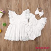 COD DSFGERTERYII MG-Newborn Sister Matching Romper/Dress Outfits Lace Sleeveless Romper/Dress Suits