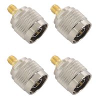 4X N Male to SMA Female RF Coaxial Cable Adapter Jack Converter Connector,Silver