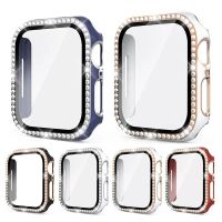 Diamond Case For Apple watch 7 41mm 45mm 40/44mm 38/42mm Bling Bumper Protector Cover glass iWatch series 3 4 5 6 se Accessories