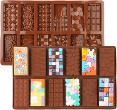 2 Piece NewSilicone Chocolate Bar Molds 12 Cavity Silicone Candy DIY For Baking Cake Decorating Tools
