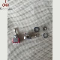 Free Shipping 5PCS/lot New Long Flat handle 6 Pin ON-ON DPDT CQC UL ROHS Silvery Point Toggle Switch AC 6A/125V 3A/250V