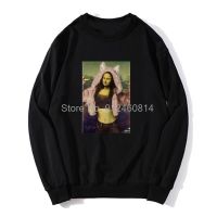 【cw】 Mona Lisa Holds The Cat Oil Painting men Hoodies Harajuku Funny Fleece Sweater Men Sweatshirts Casual ！