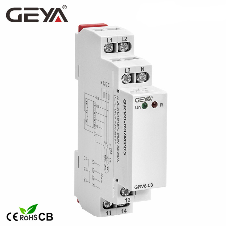 จัดส่งฟรี-geya-grv8-03การตรวจสอบแรงดันไฟฟ้ารีเลย์เฟสลำดับและเฟสป้องกันความล้มเหลวรีเลย์8a-10a-1spdt-2spdt