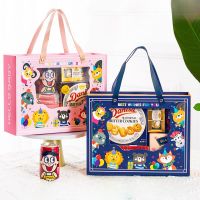 Birthday Gift Bags with Handle Transparent Window Cue Printing Bag Party Favors Candies Goodie Bags Prsent Packaging Wrapping Gift Wrapping  Bags