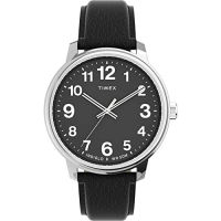 Timex Mens Easy Reader 43mm Watch Black/Silver-Tone/Black