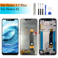 สำหรับ Nokia X5จอแสดงผล LCD Touch Screen Digitizer Assembly พร้อมกรอบสำหรับ Nokia 5.1 Plus จอแสดงผลอะไหล่ซ่อม5.86 ";