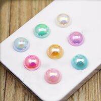 2mm 14mm Semicircle Flat Bottom AB Color ABS Imitation Pearl Acrylic Resin Half Face Pearl DIY Mobile Phone Manicure