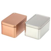 1PC Tea Tin Box Metal Storage Box Tea Sealed Cans Rectangle Tin Box Tea Container Box Organizer Sugar Candy  Jewelry Cookies Box Storage Boxes