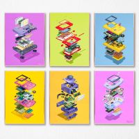 Vintage Colored Nintendo Gamecube Gaming Posters - HD Print Wall Art For Living Room And Bedroom Decor