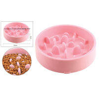 Perfk Slow Feeder Dog Bowl Pet Feeder Interactive Bloat Stop Dog Eating Dish Pink