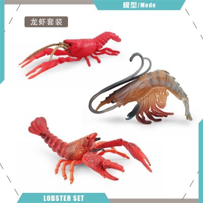 [COD] Cross-border simulation solid marine seabed organisms freshwater crayfish long arm shrimp crystal faucet model toy